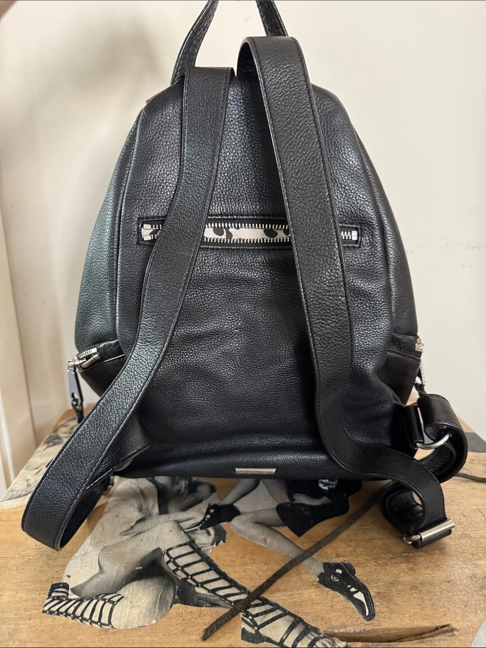 Rebecca Minkoff Black Leather Fringe Backpack - Women Bags